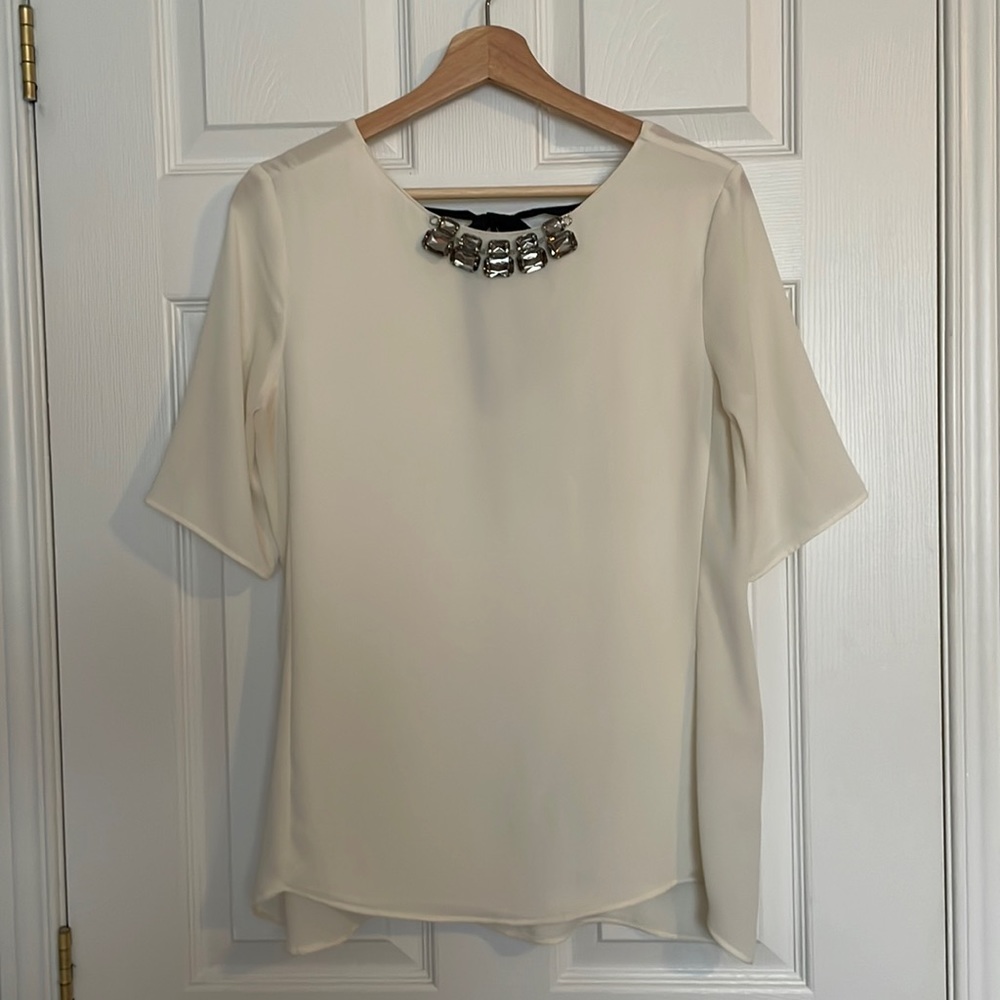 Zara Basics jewelled collar blouse